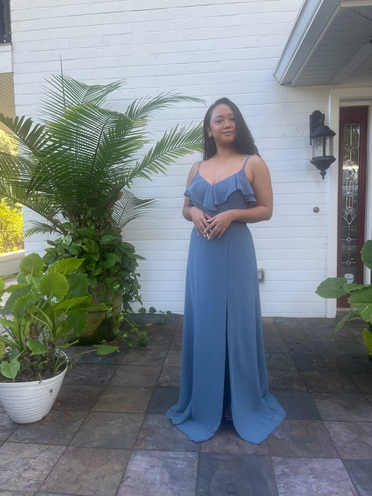 Ruffle Bodice A-Line Dress