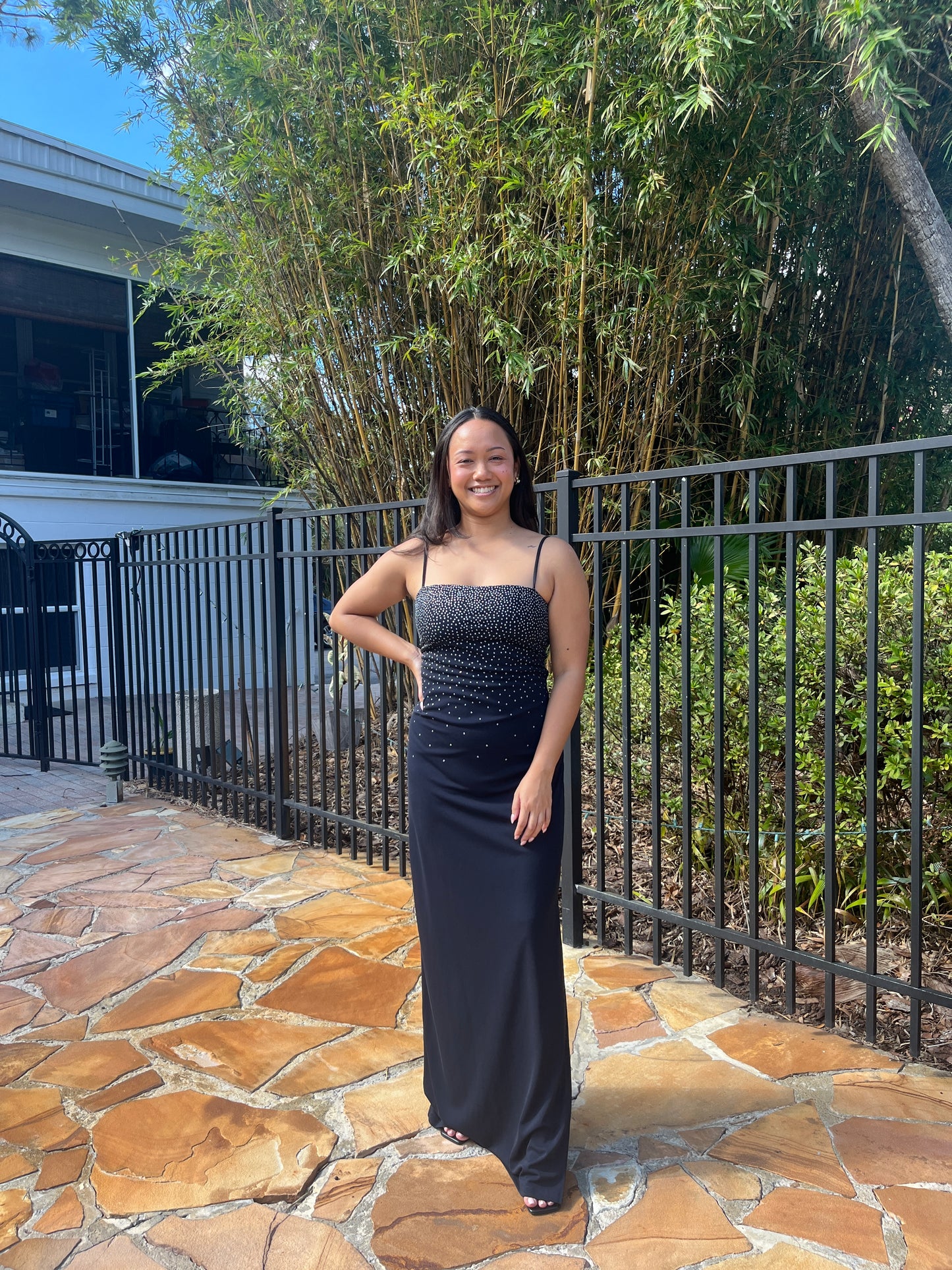 Embellished Back Strappy Dress