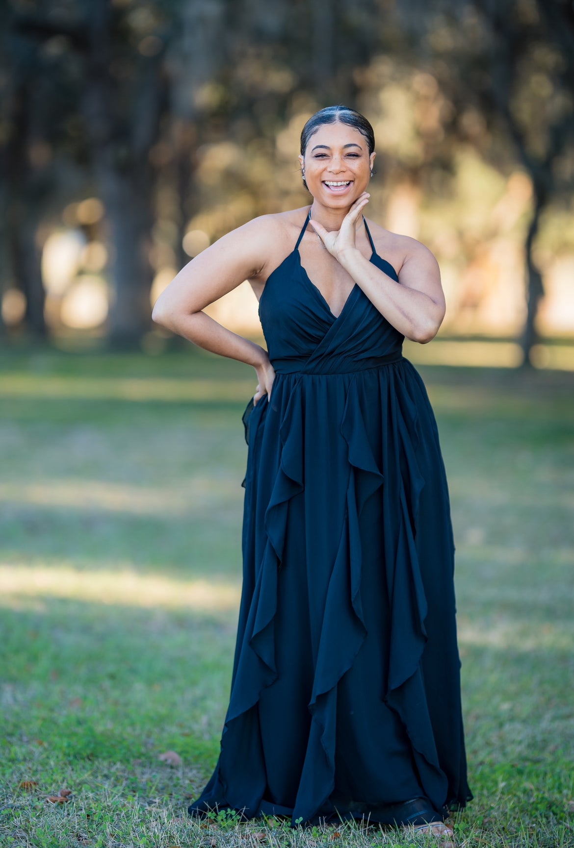 Cascading Chiffon Skirt Dress