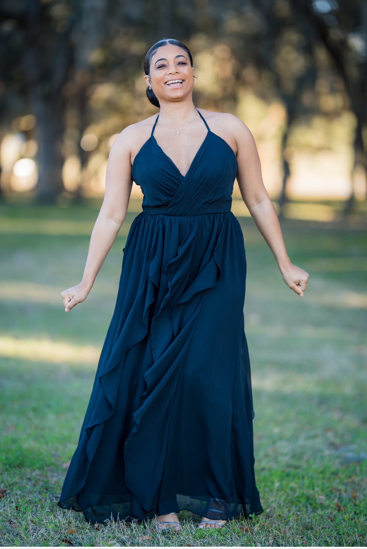 Cascading Chiffon Skirt Dress