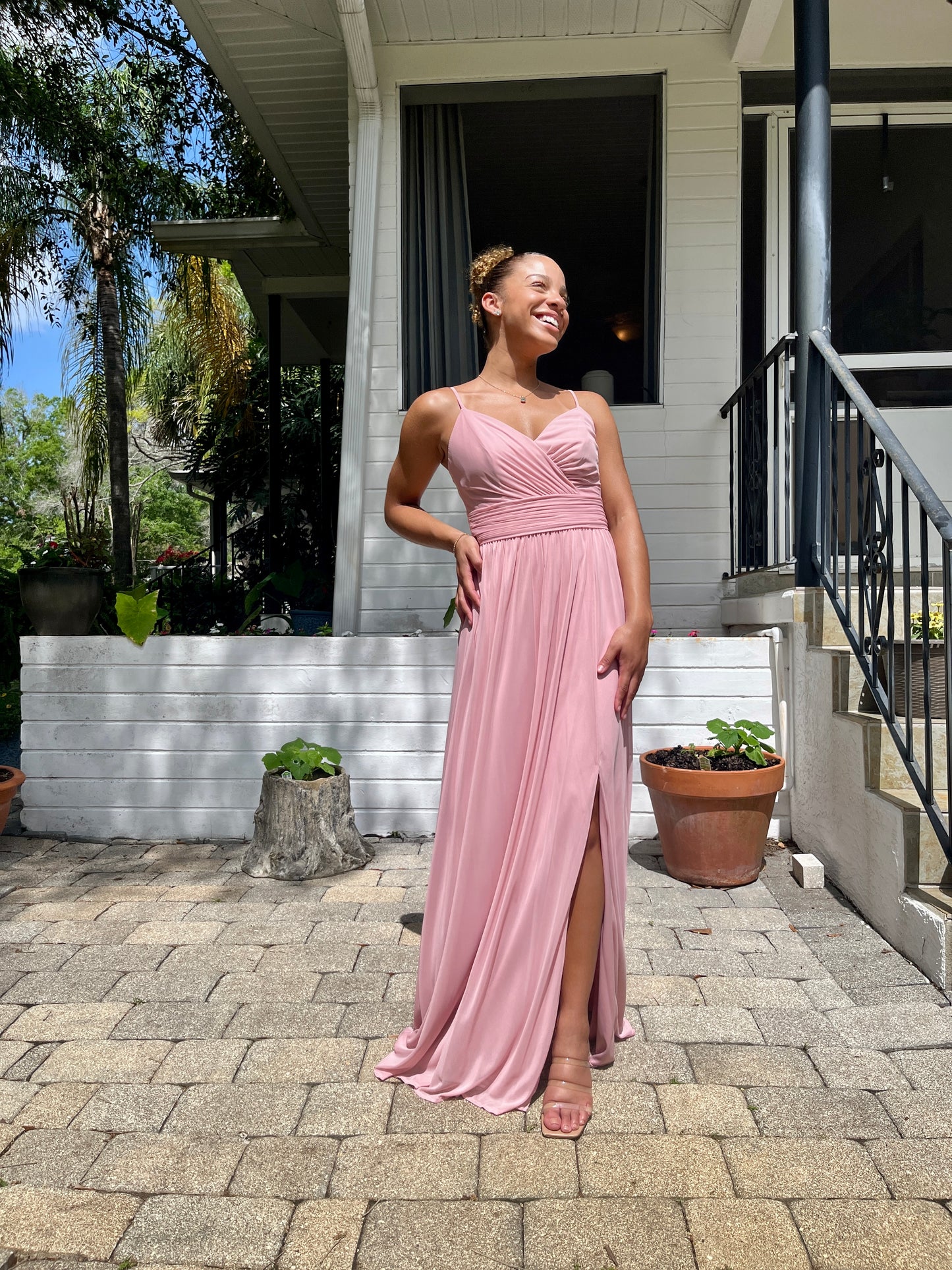 Ruched Waist Spaghetti Strap Dress
