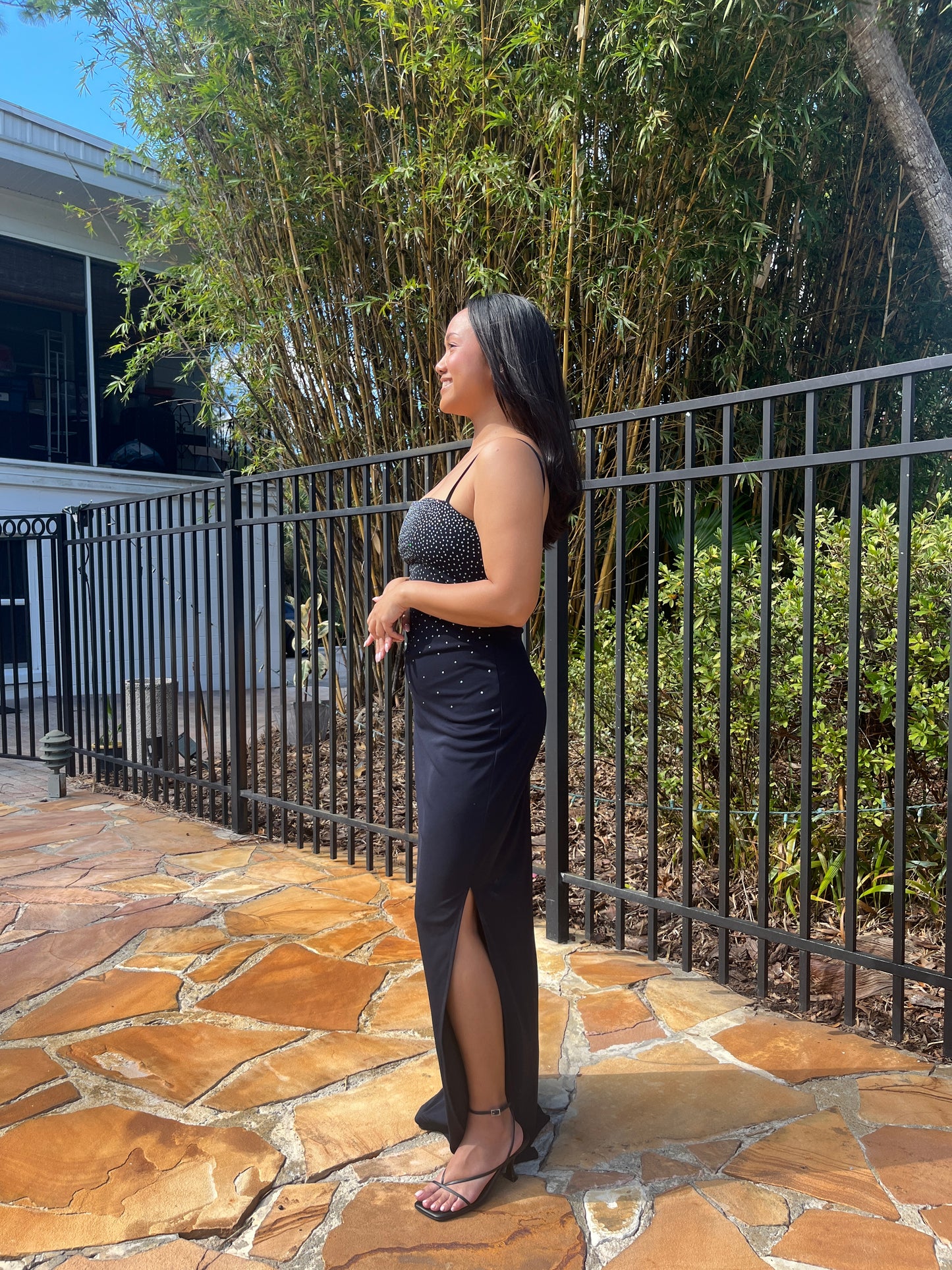 Embellished Back Strappy Dress