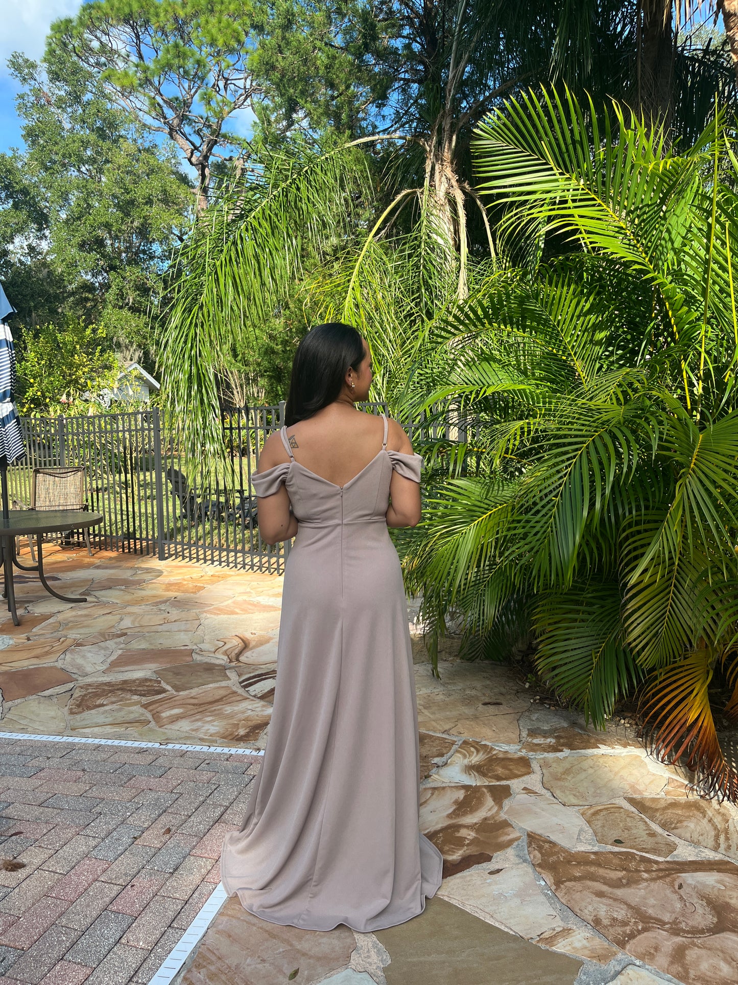 Cold shoulder Floor Length Dress