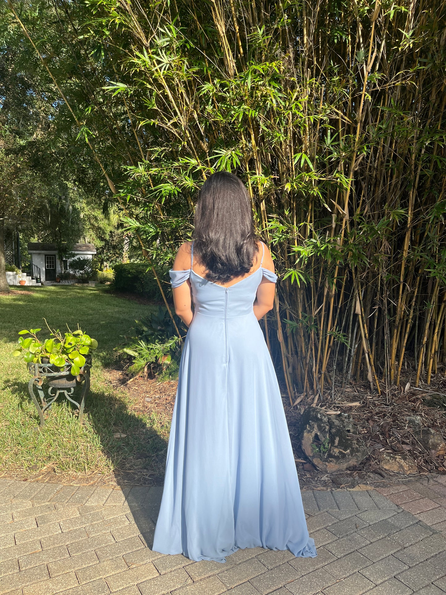 V-Neck Detachable Sleeves Dress