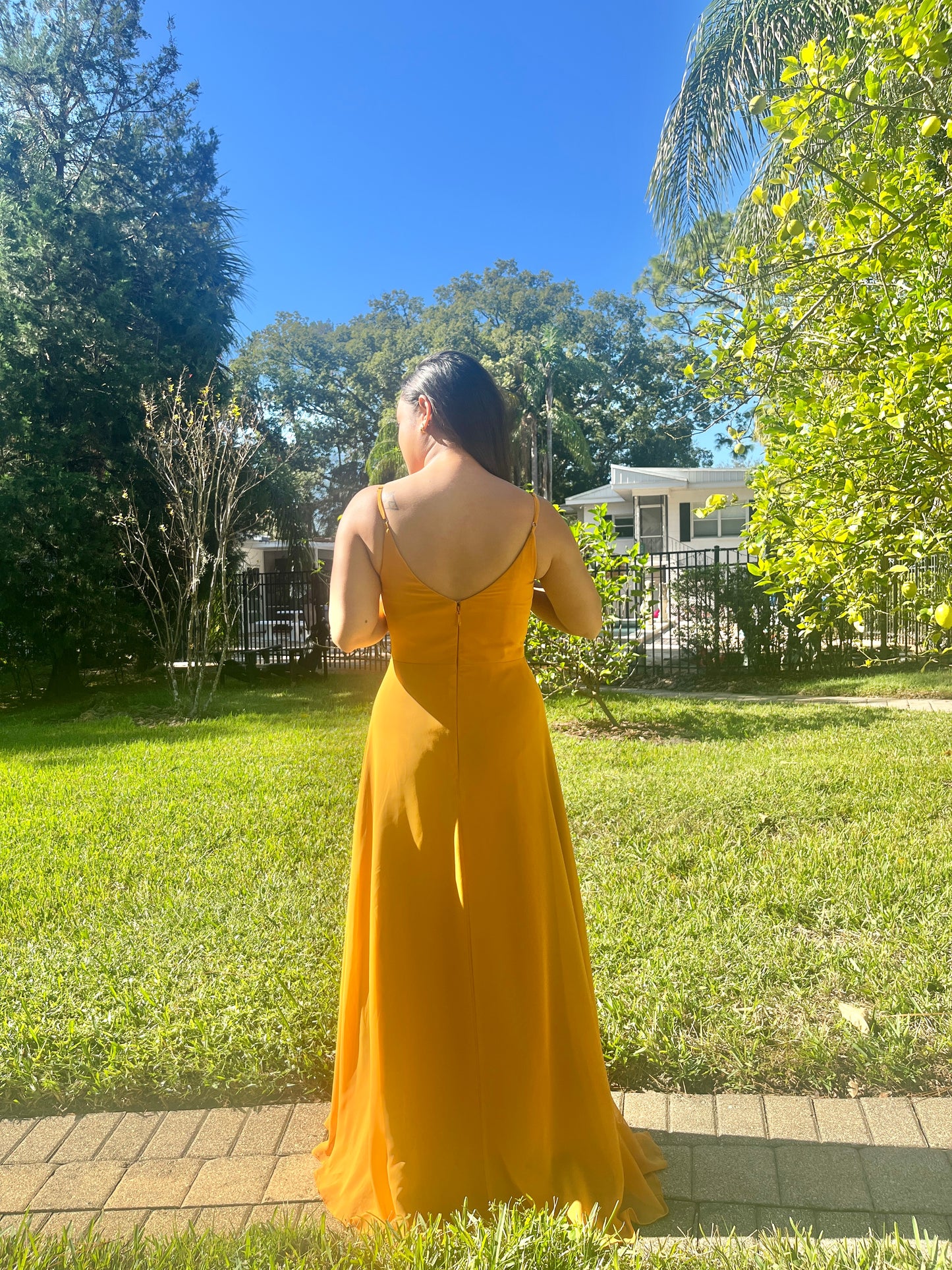 Cowl Neckline Full Skirt Dress