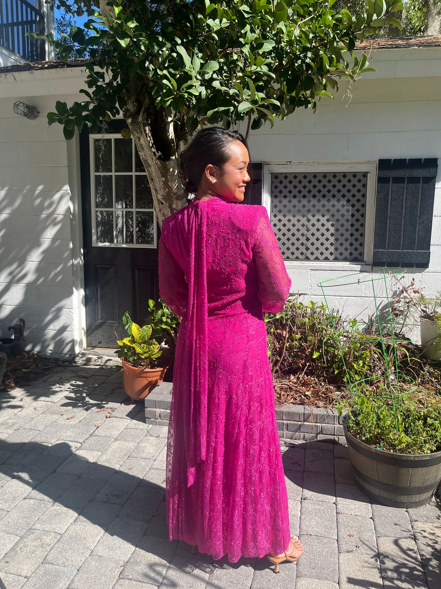 Lace Moc Neck Dress