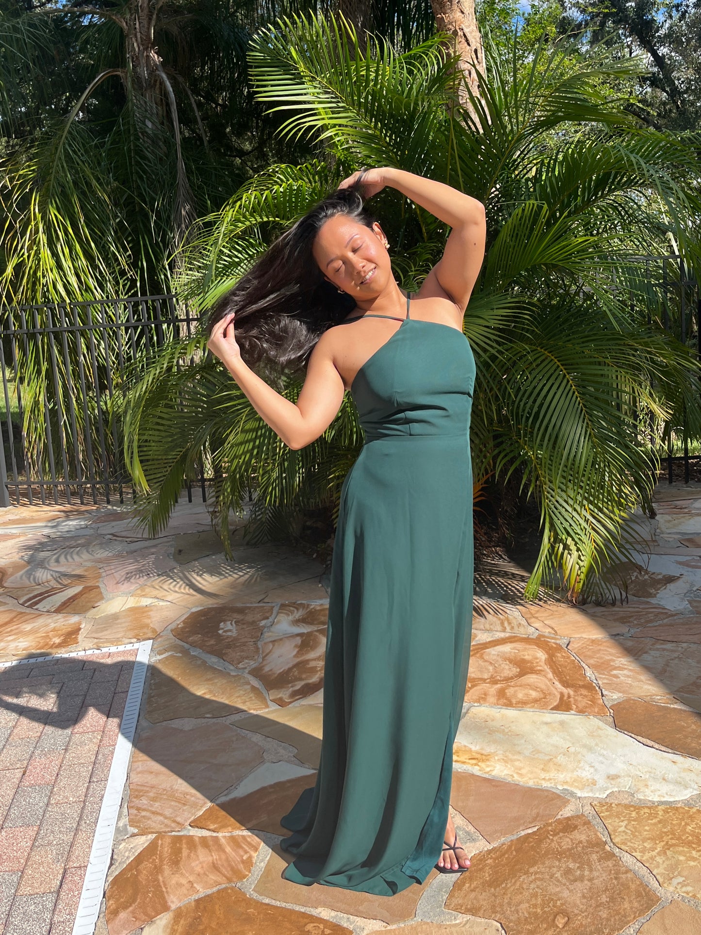Modified Halter Flowy Dress