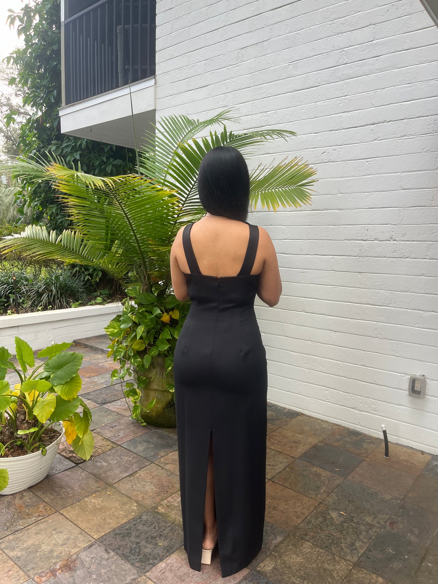 Square Neckline Wide Strap Dress