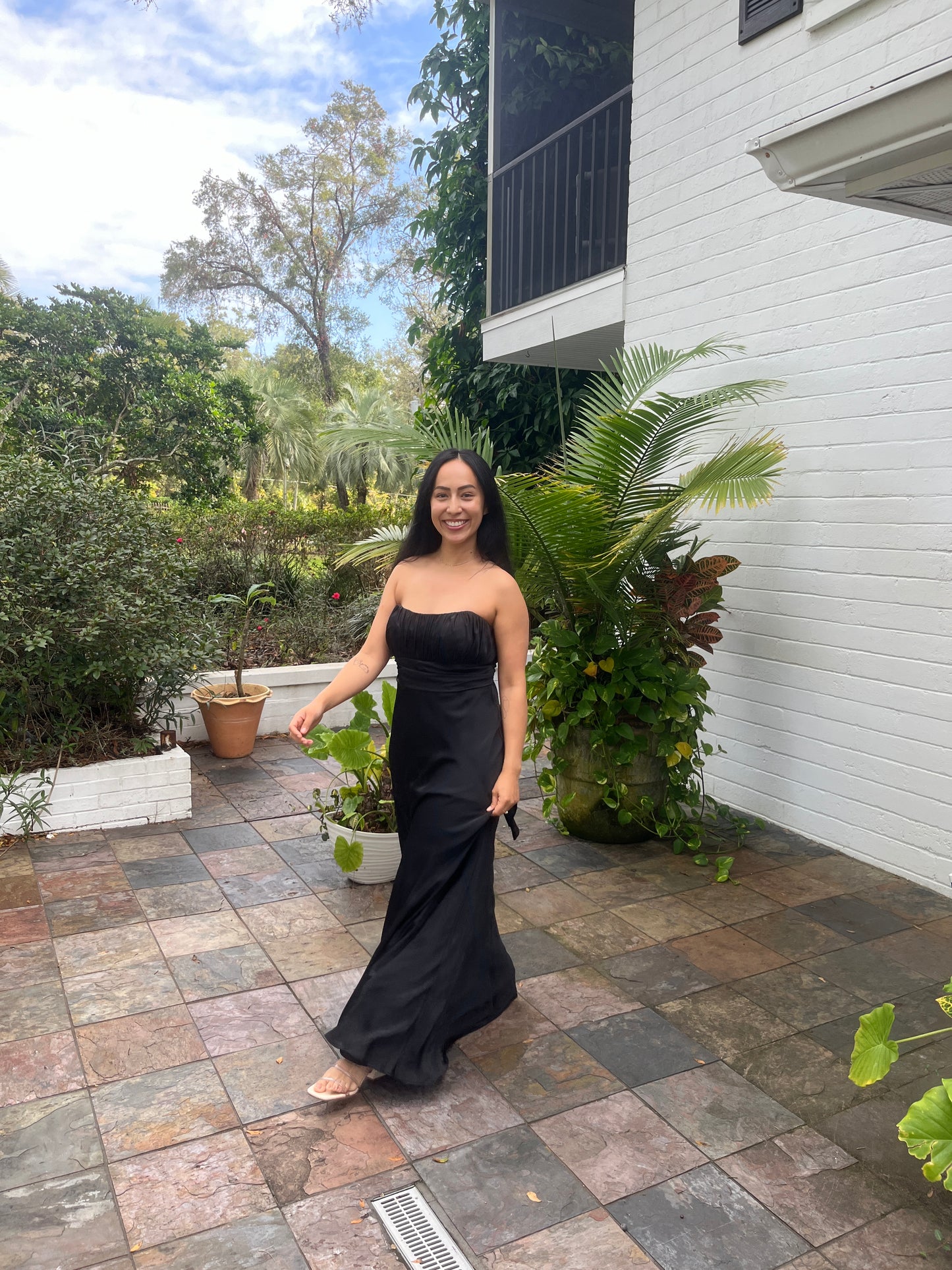 Strapless Satin Dress