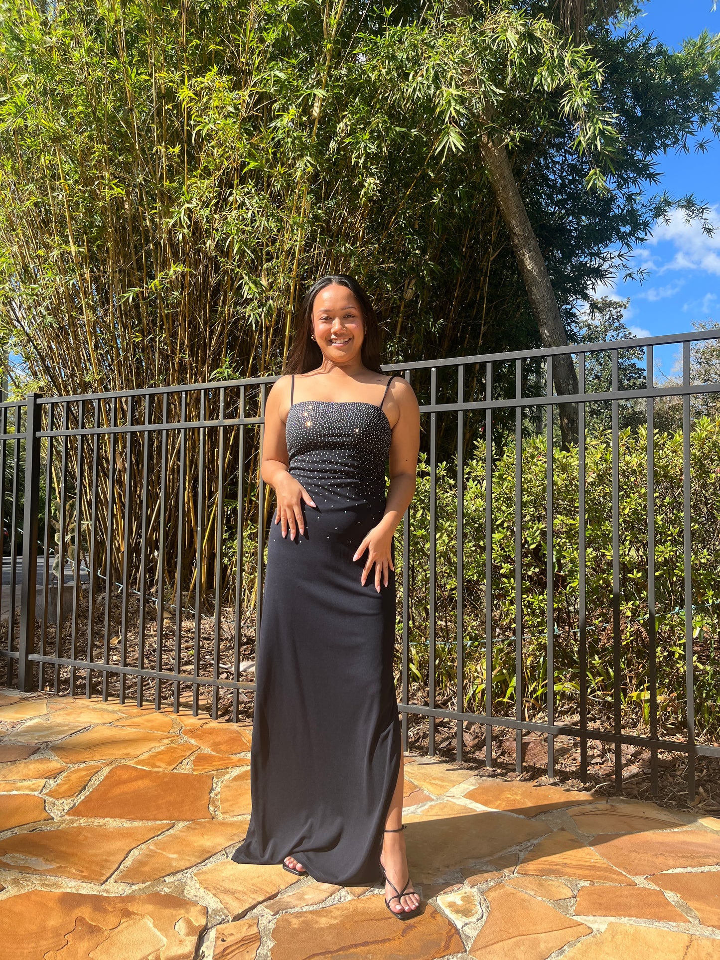 Embellished Back Strappy Dress