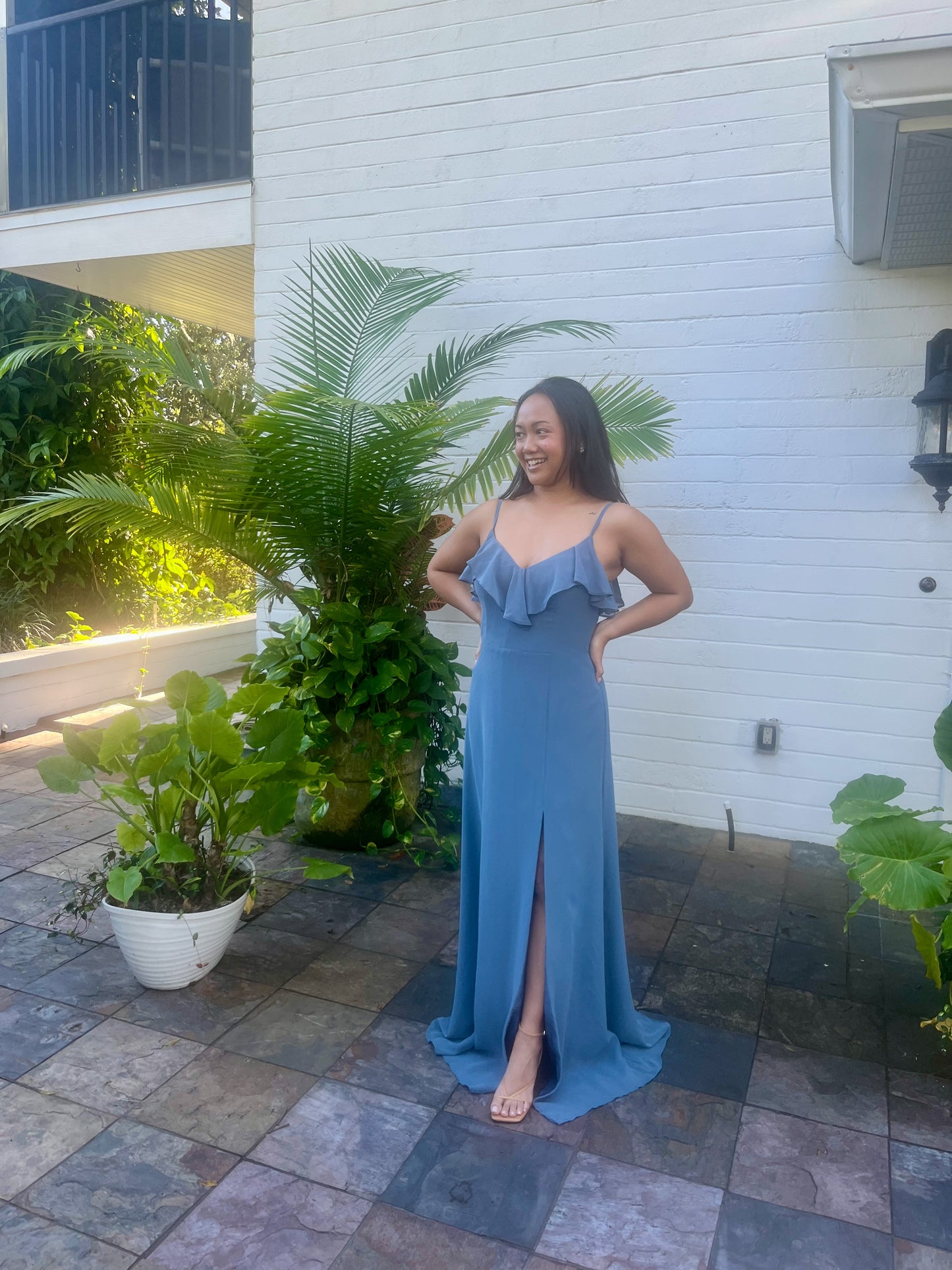 Ruffle Bodice A-Line Dress
