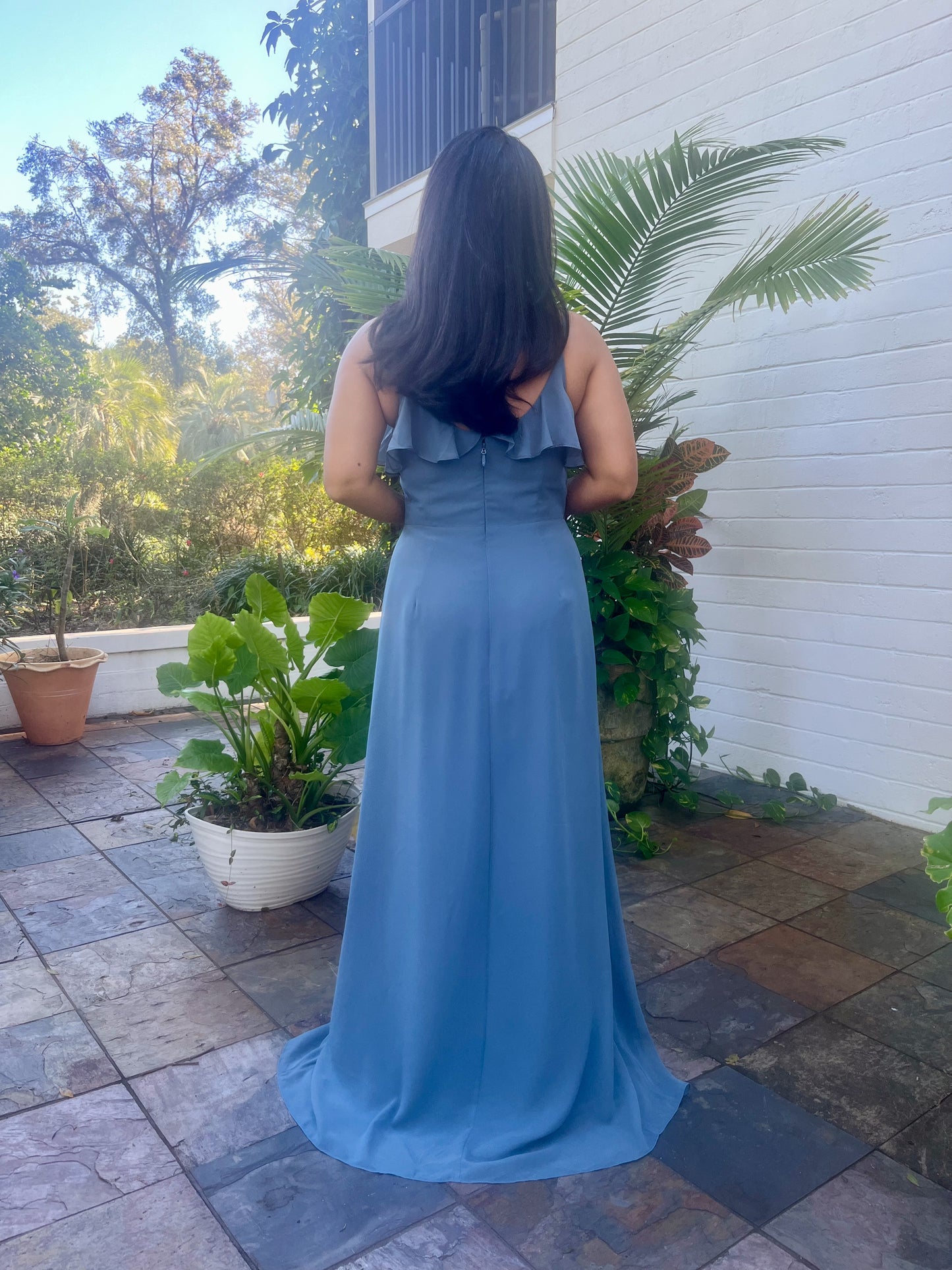 Ruffle Bodice A-Line Dress