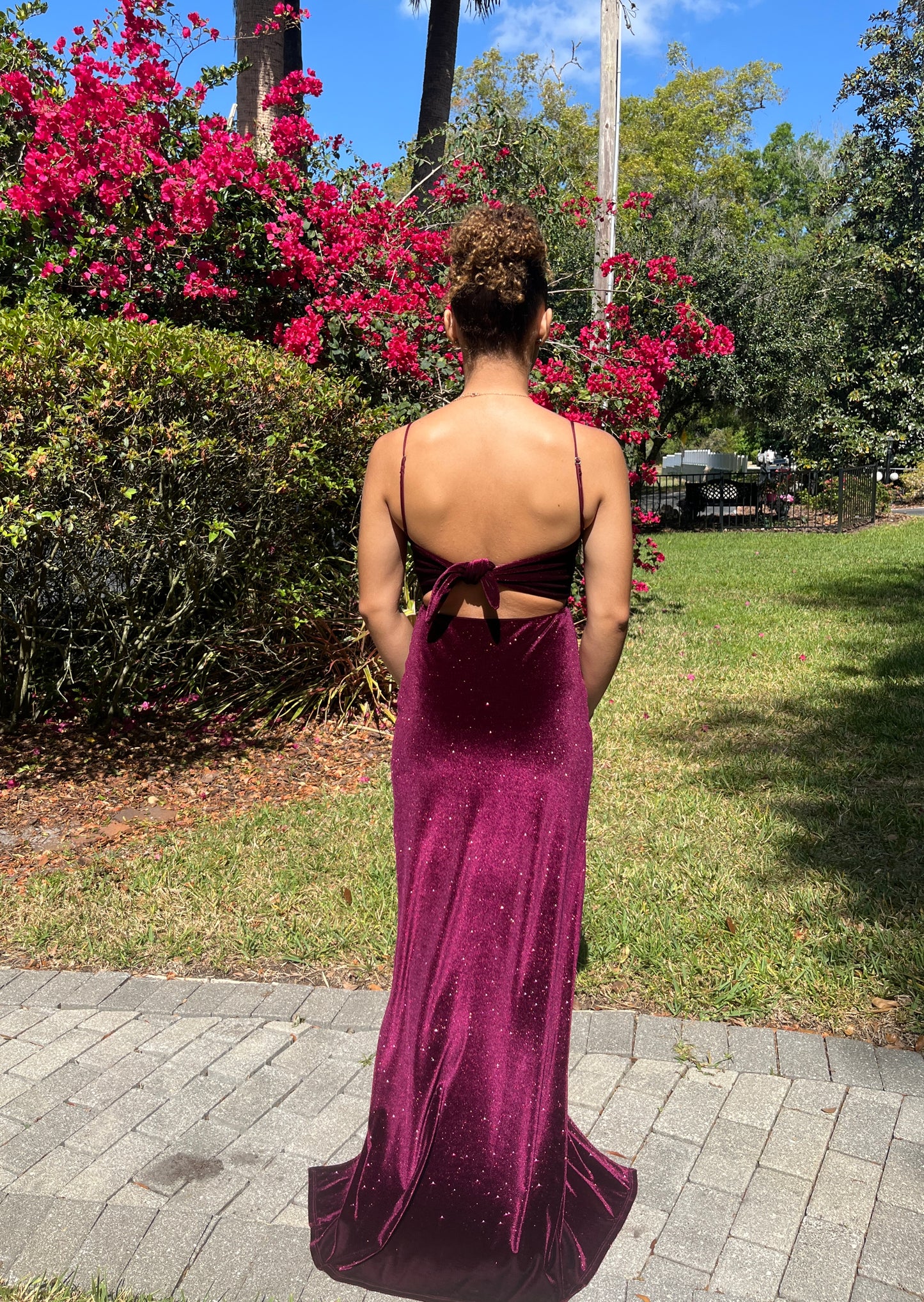 Glitter Velvet Peekaboo Dress
