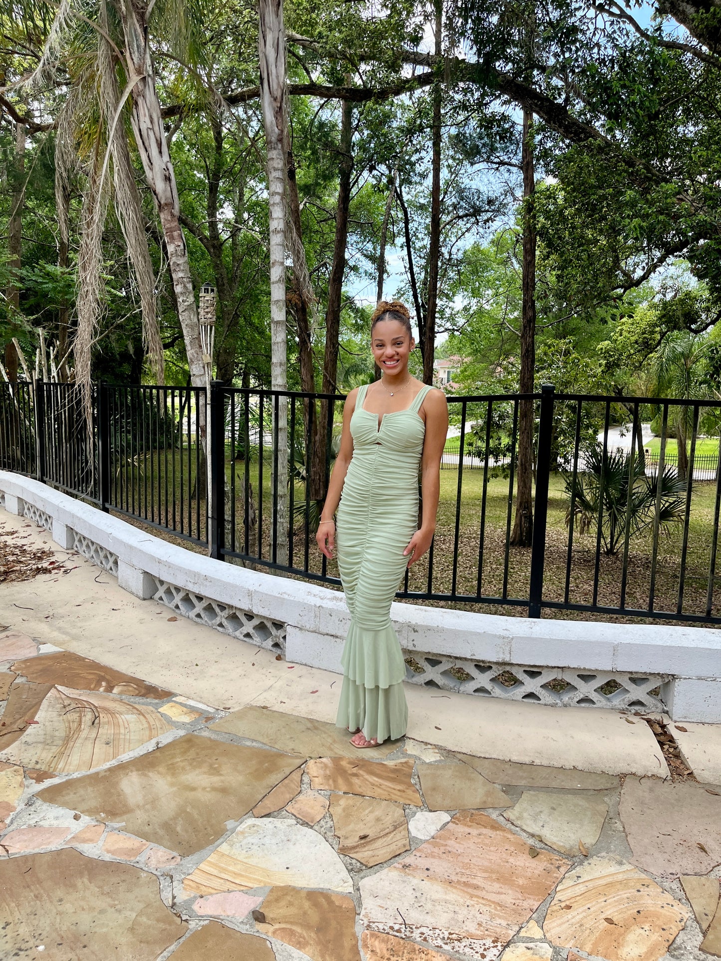 Rushed Fishtail Dress