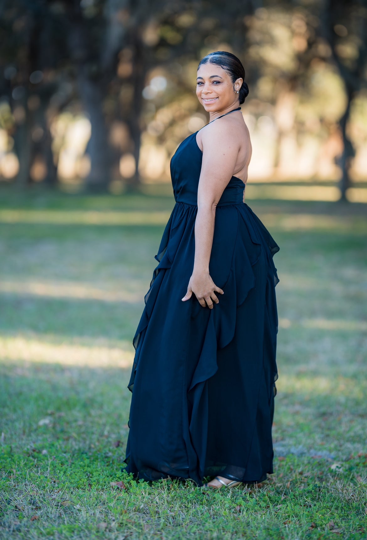 Cascading Chiffon Skirt Dress