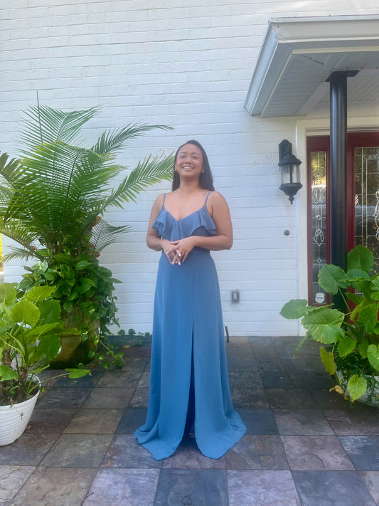 Ruffle Bodice A-Line Dress