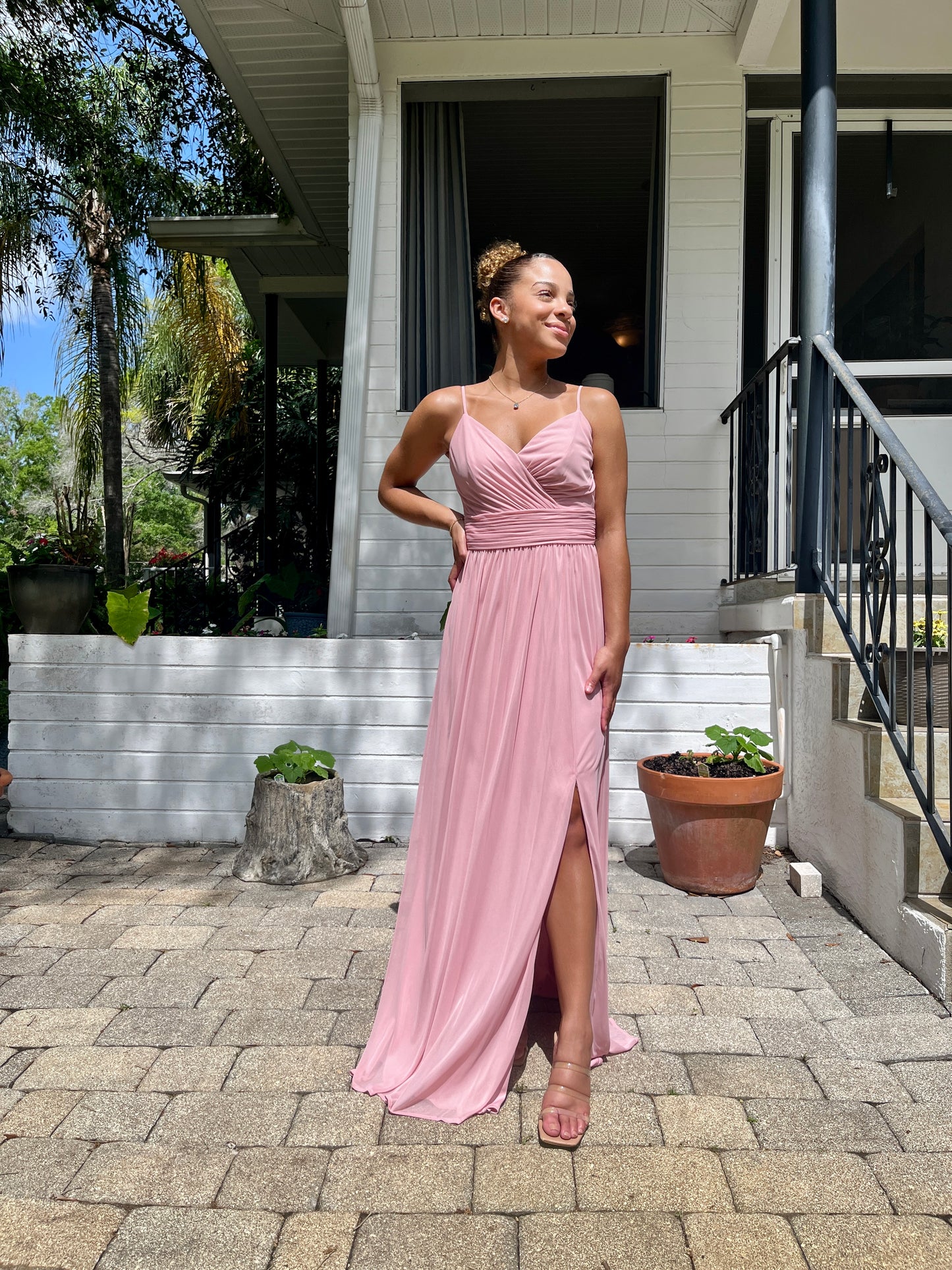 Ruched Waist Spaghetti Strap Dress