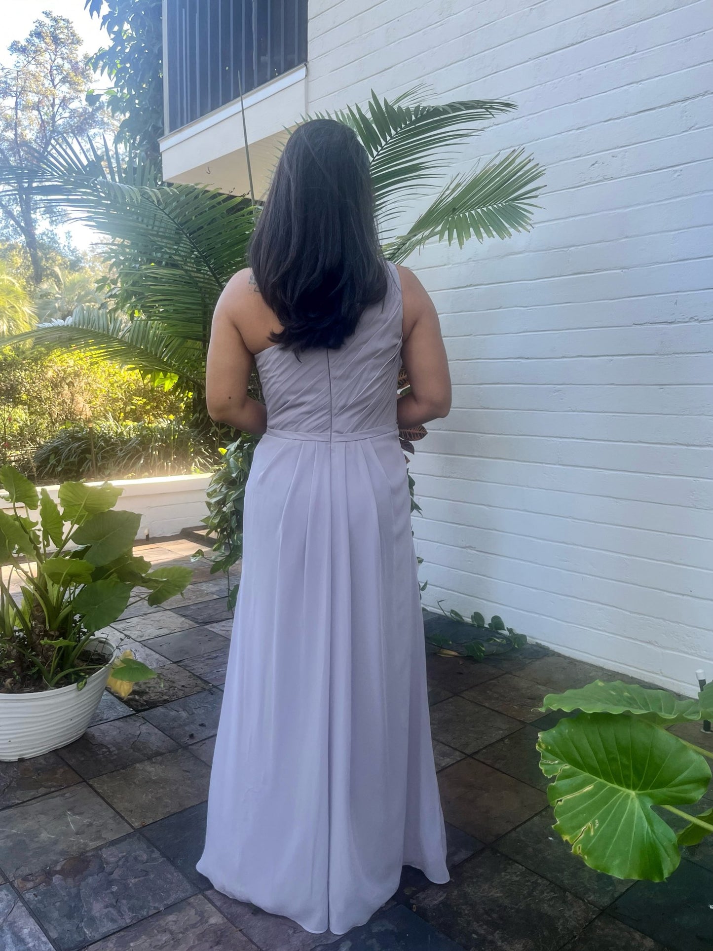 One Shoulder Ruffle Accent Dress