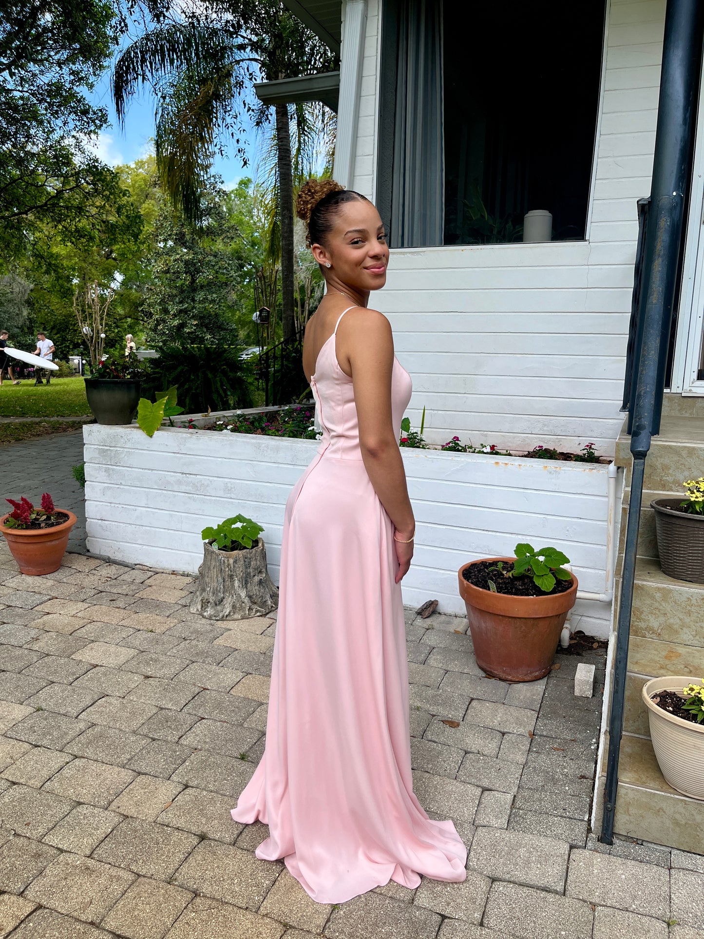 One Shoulder High Slit Dress
