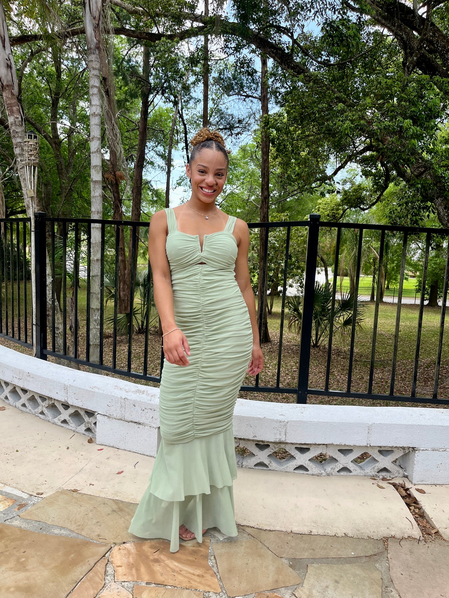 Rushed Fishtail Dress