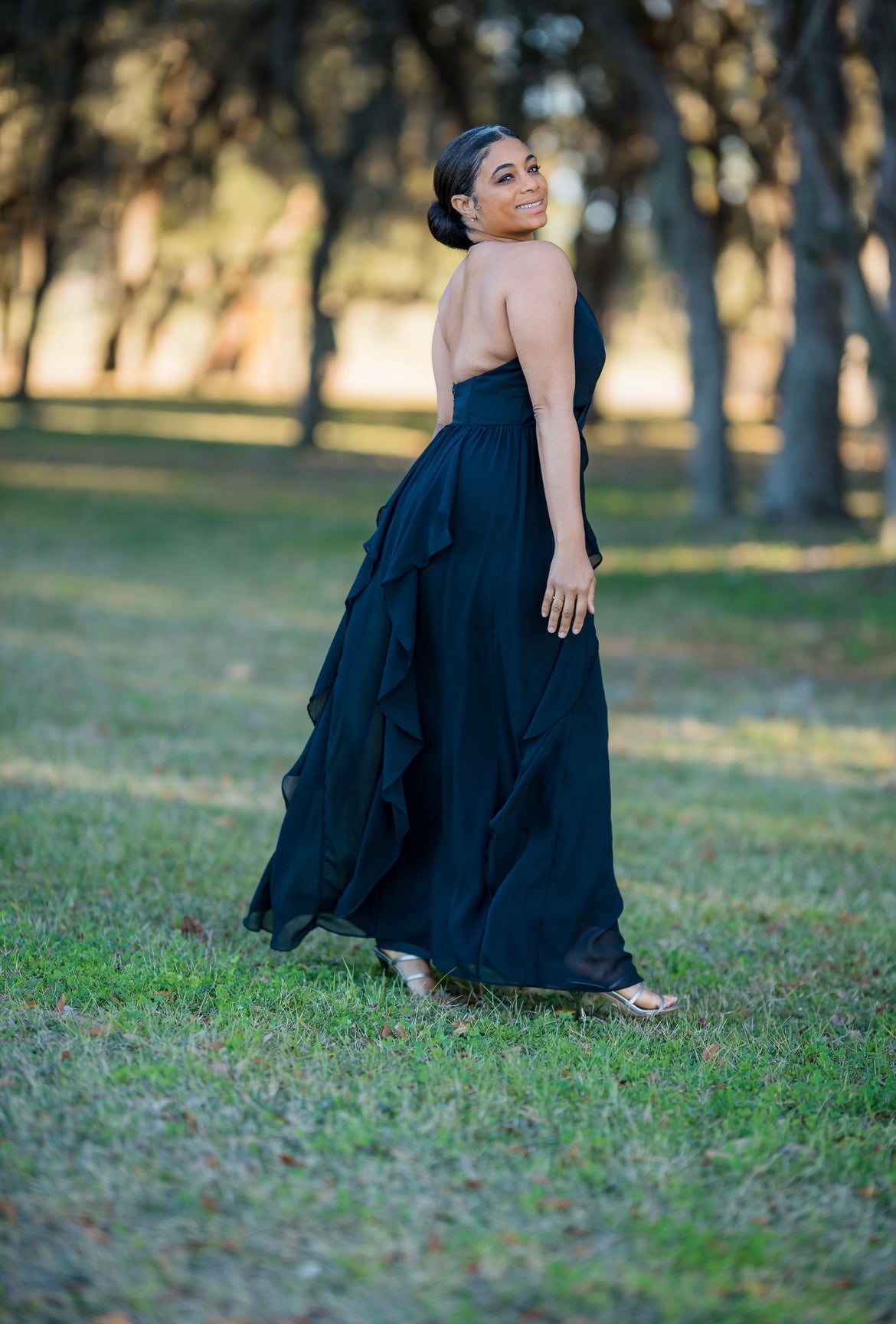 Cascading Chiffon Skirt Dress