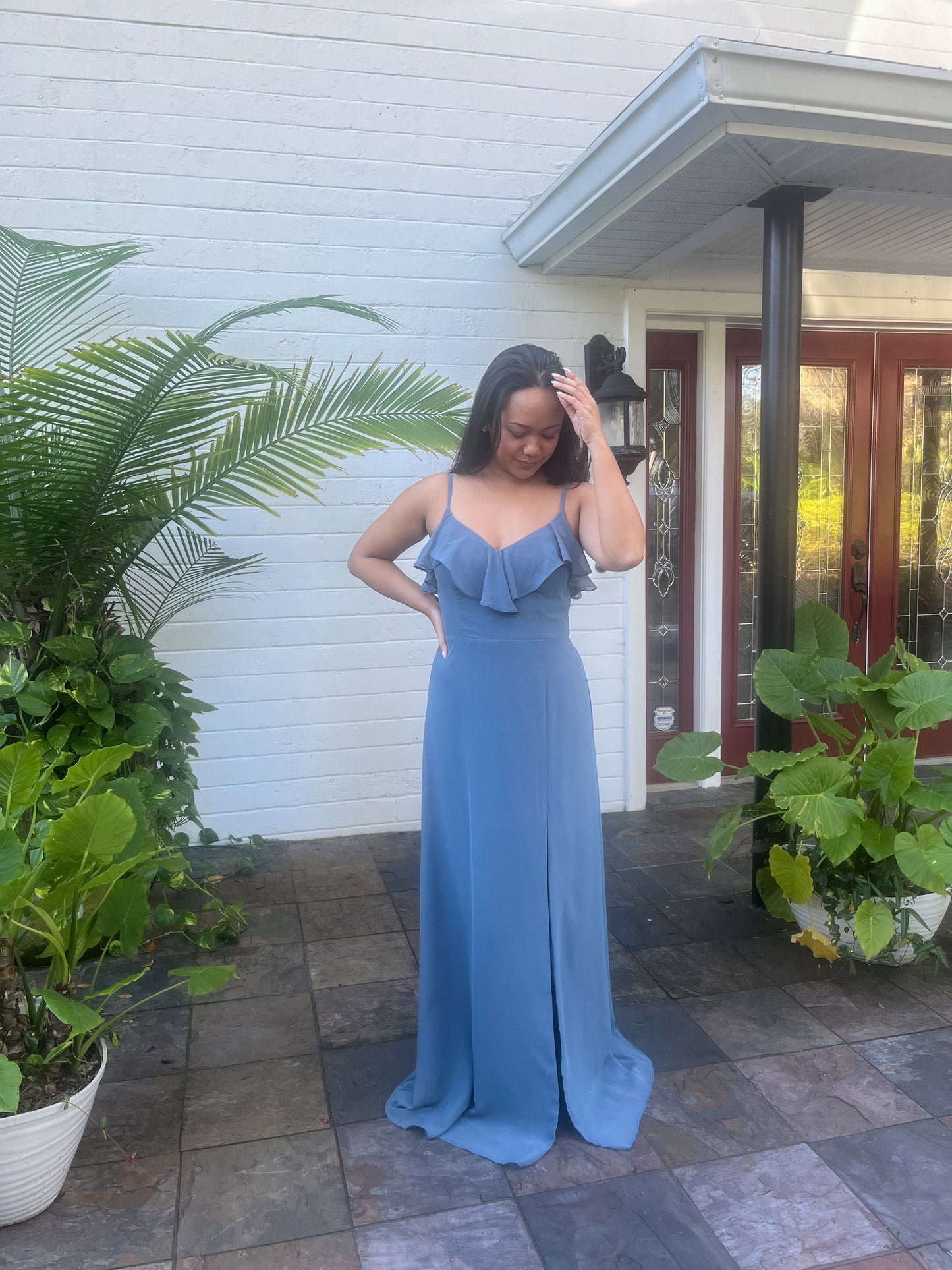Ruffle Bodice A-Line Dress