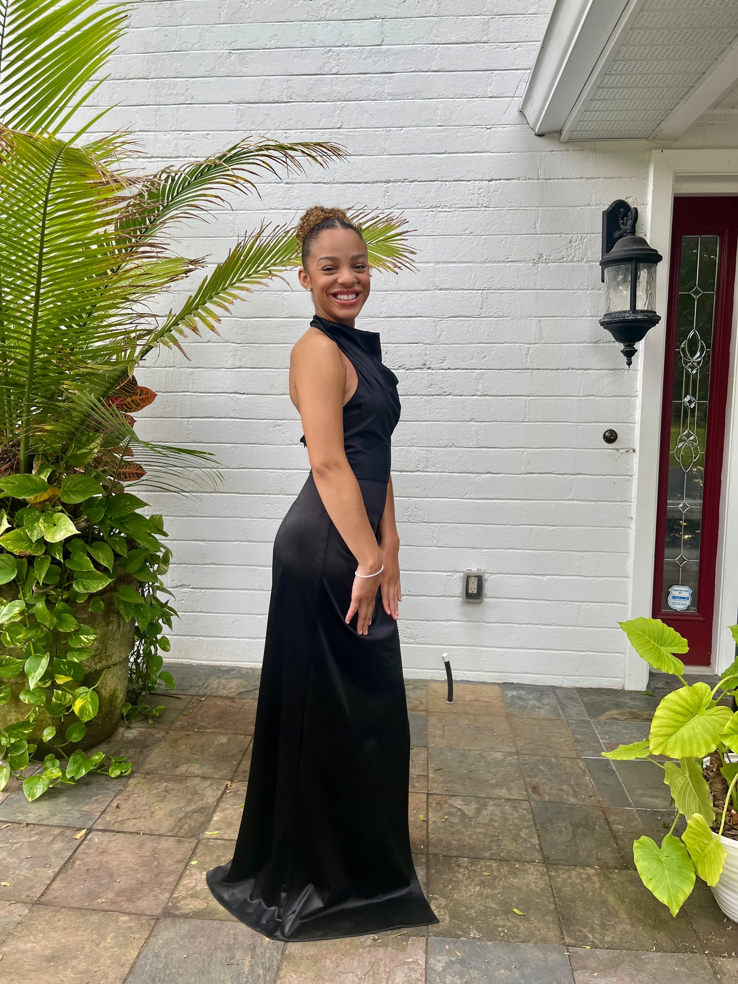 High Neck Open Back Dress