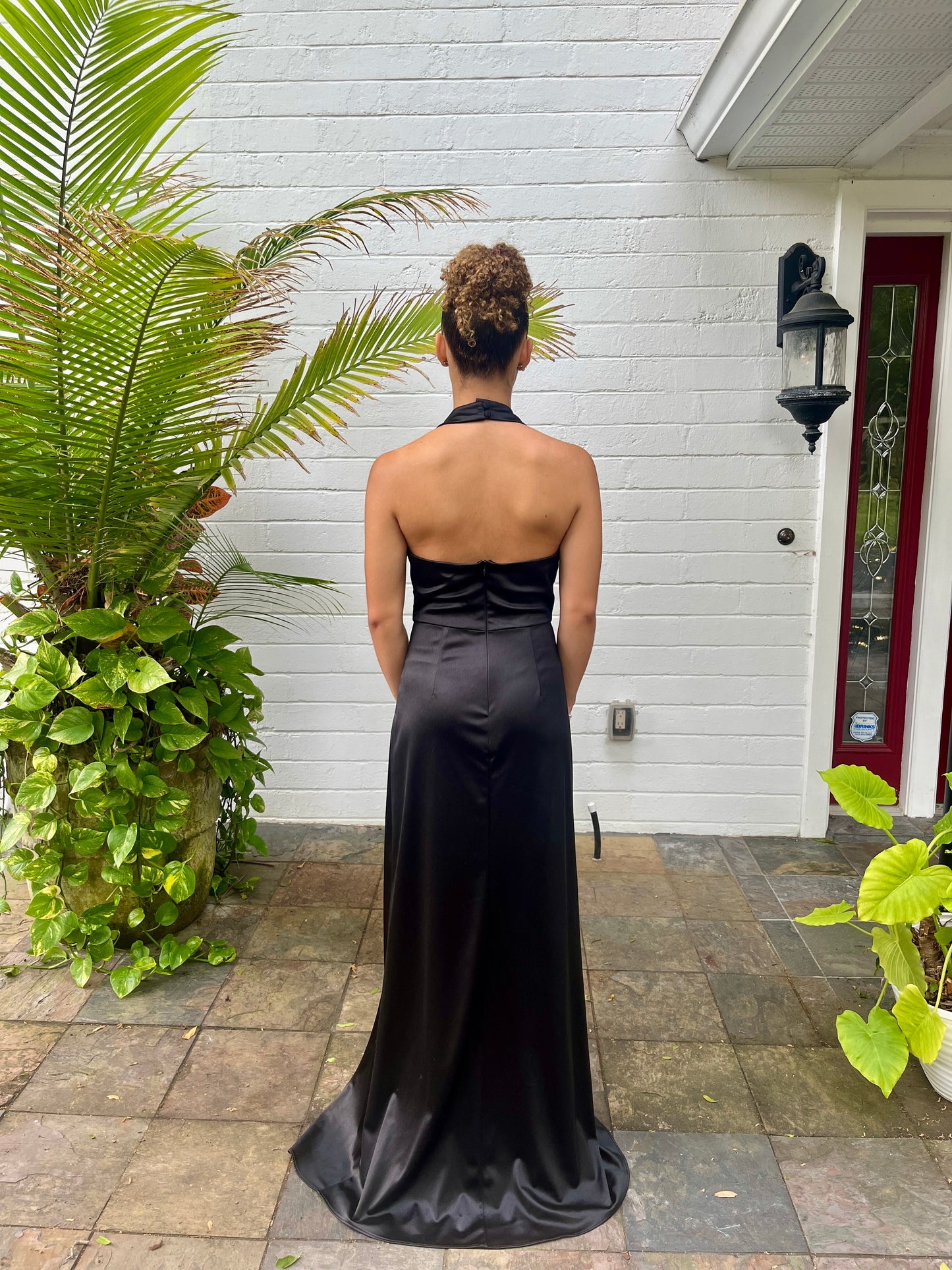 High Neck Open Back Dress