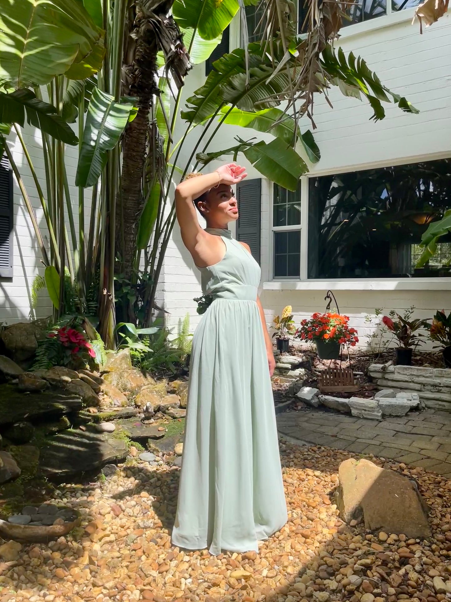 Pleated Bodice A-Line Dress
