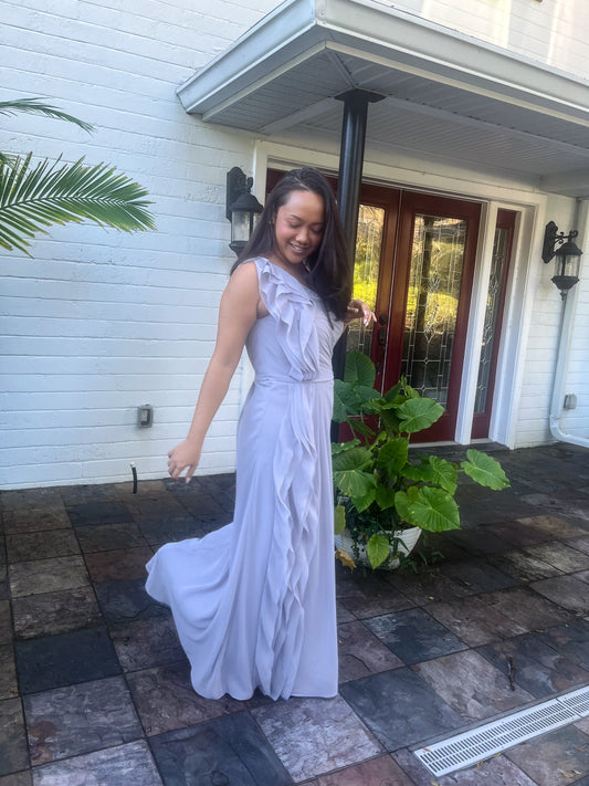 One Shoulder Ruffle Accent Dress