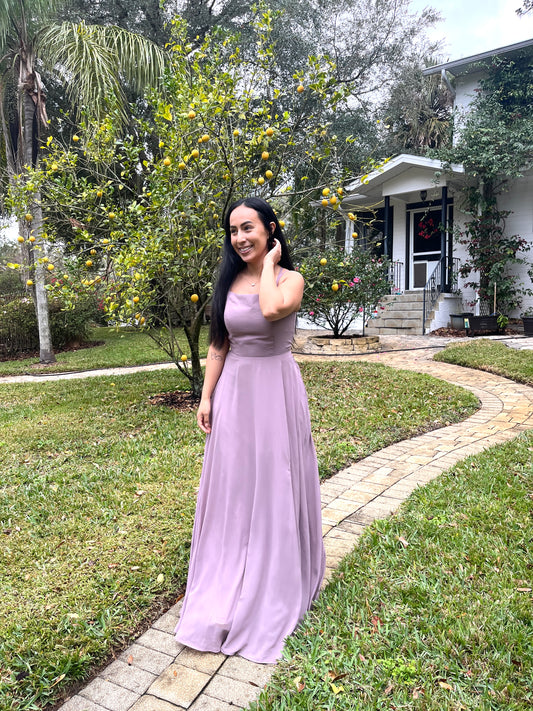 Double Strap Lace Up Back Dress