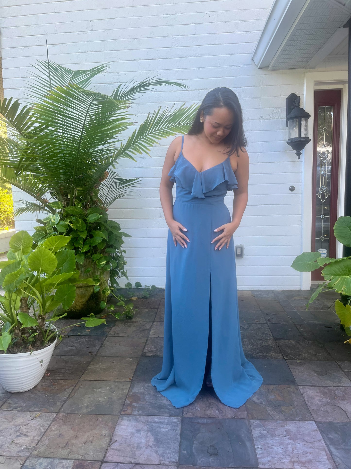 Ruffle Bodice A-Line Dress