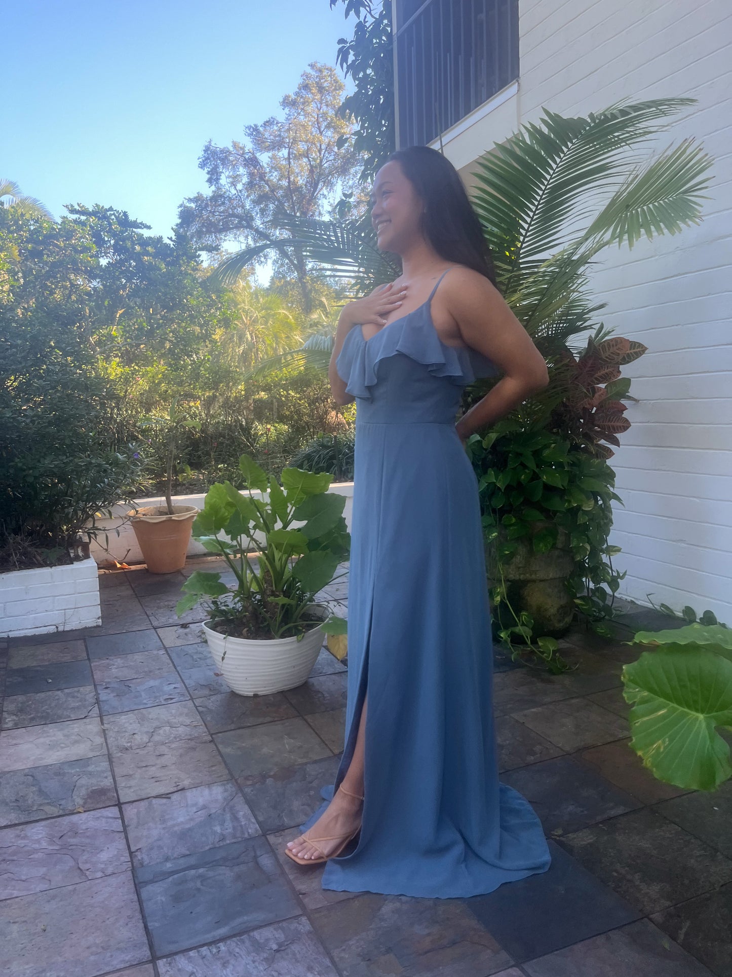Ruffle Bodice A-Line Dress