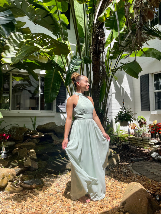 Pleated Bodice A-Line Dress