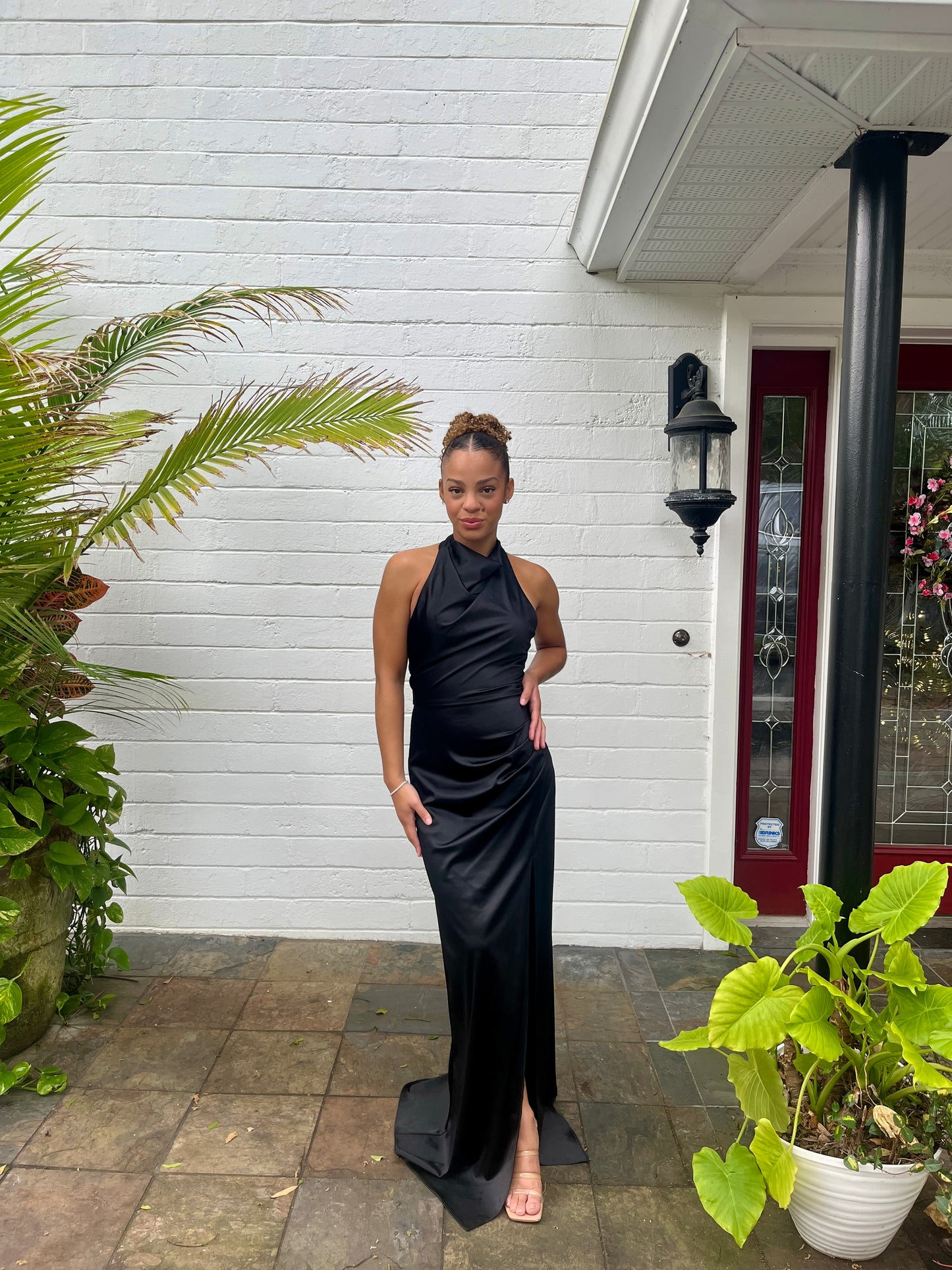 High Neck Open Back Dress