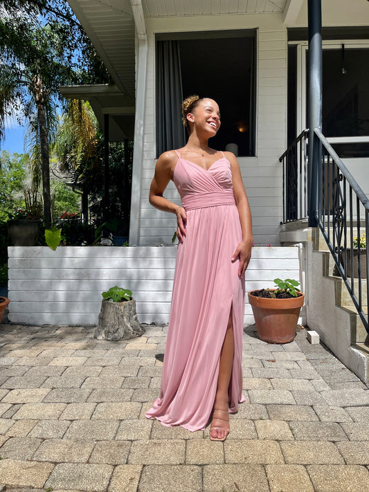 Ruched Waist Spaghetti Strap Dress