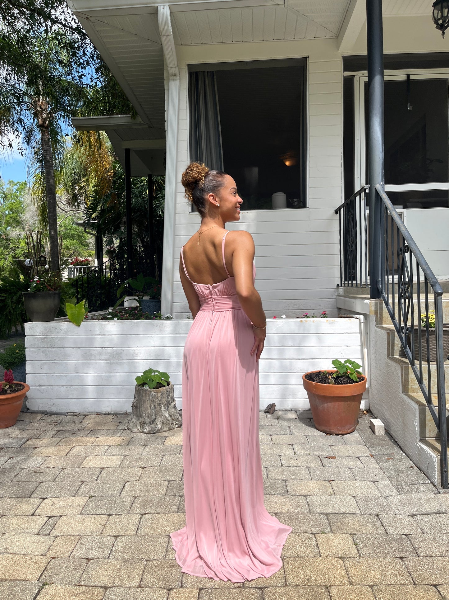 Ruched Waist Spaghetti Strap Dress
