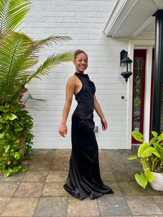 High Neck Open Back Dress