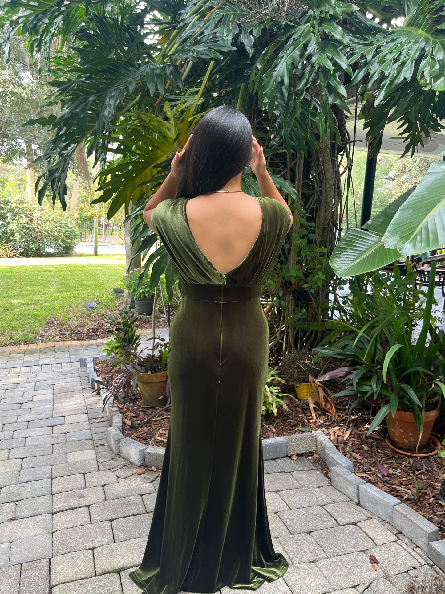 Velvet Ruched Off The Shoulder Dress