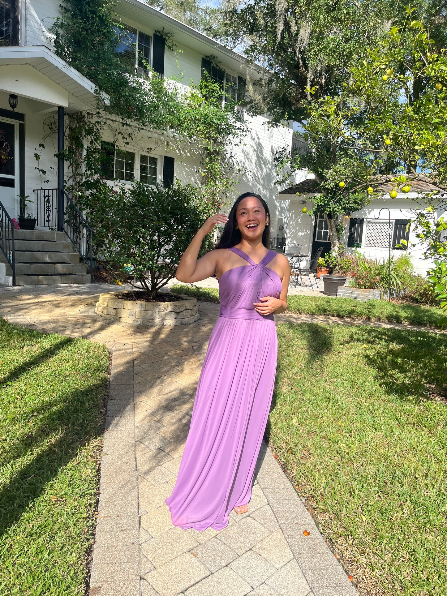 Cinched Bodice Halter Neckline Dress