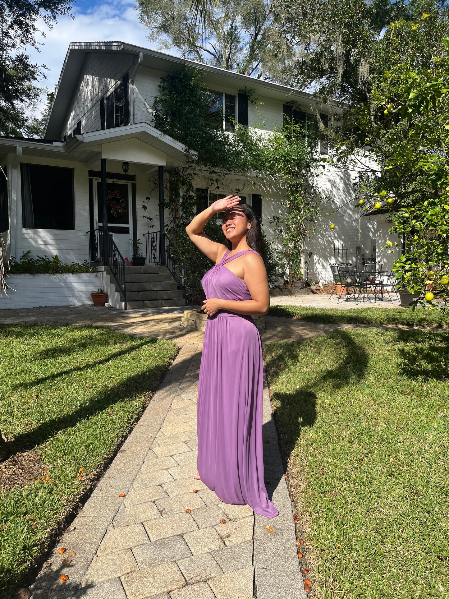 Cinched Bodice Halter Neckline Dress