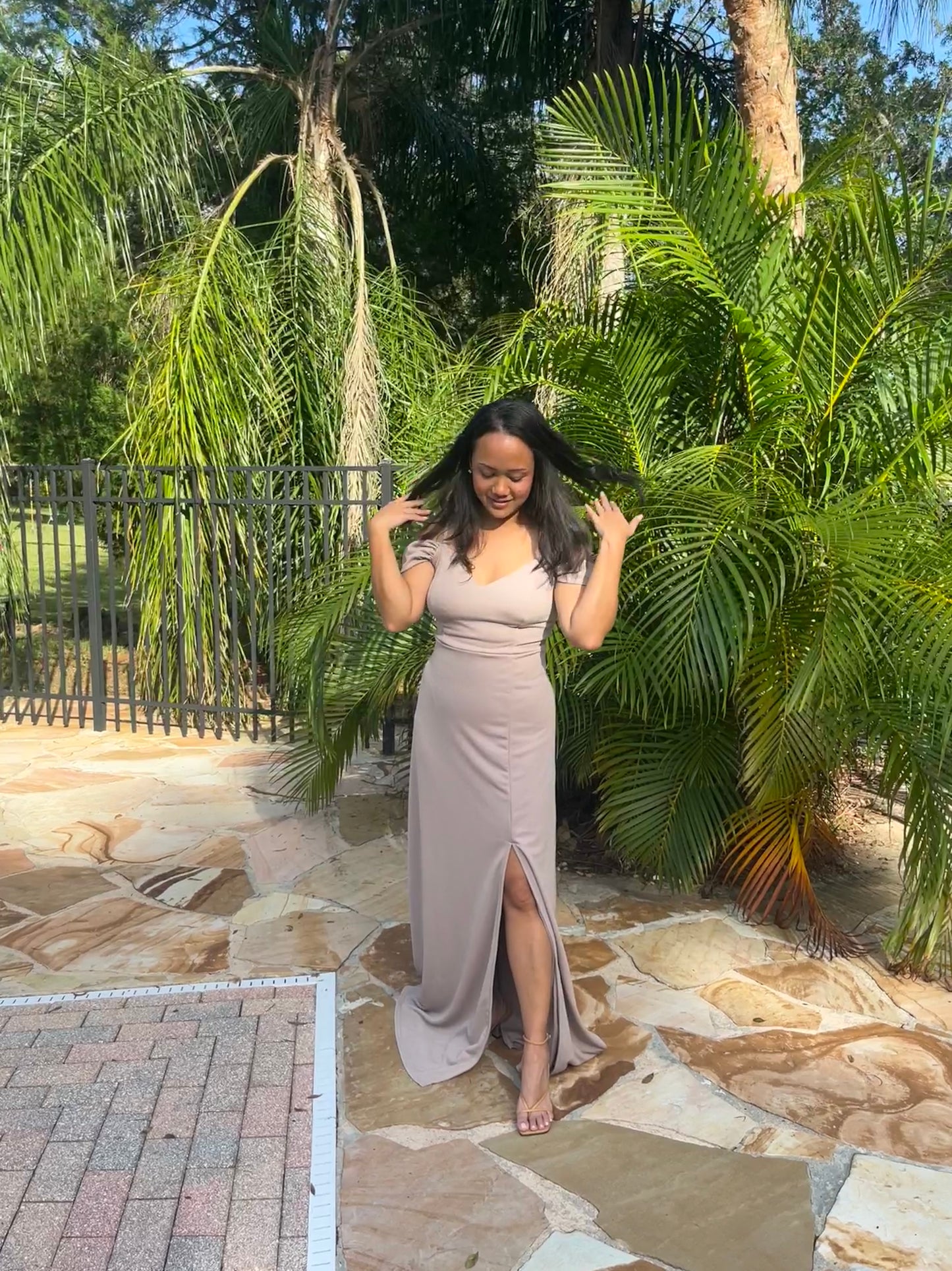 Cold shoulder Floor Length Dress