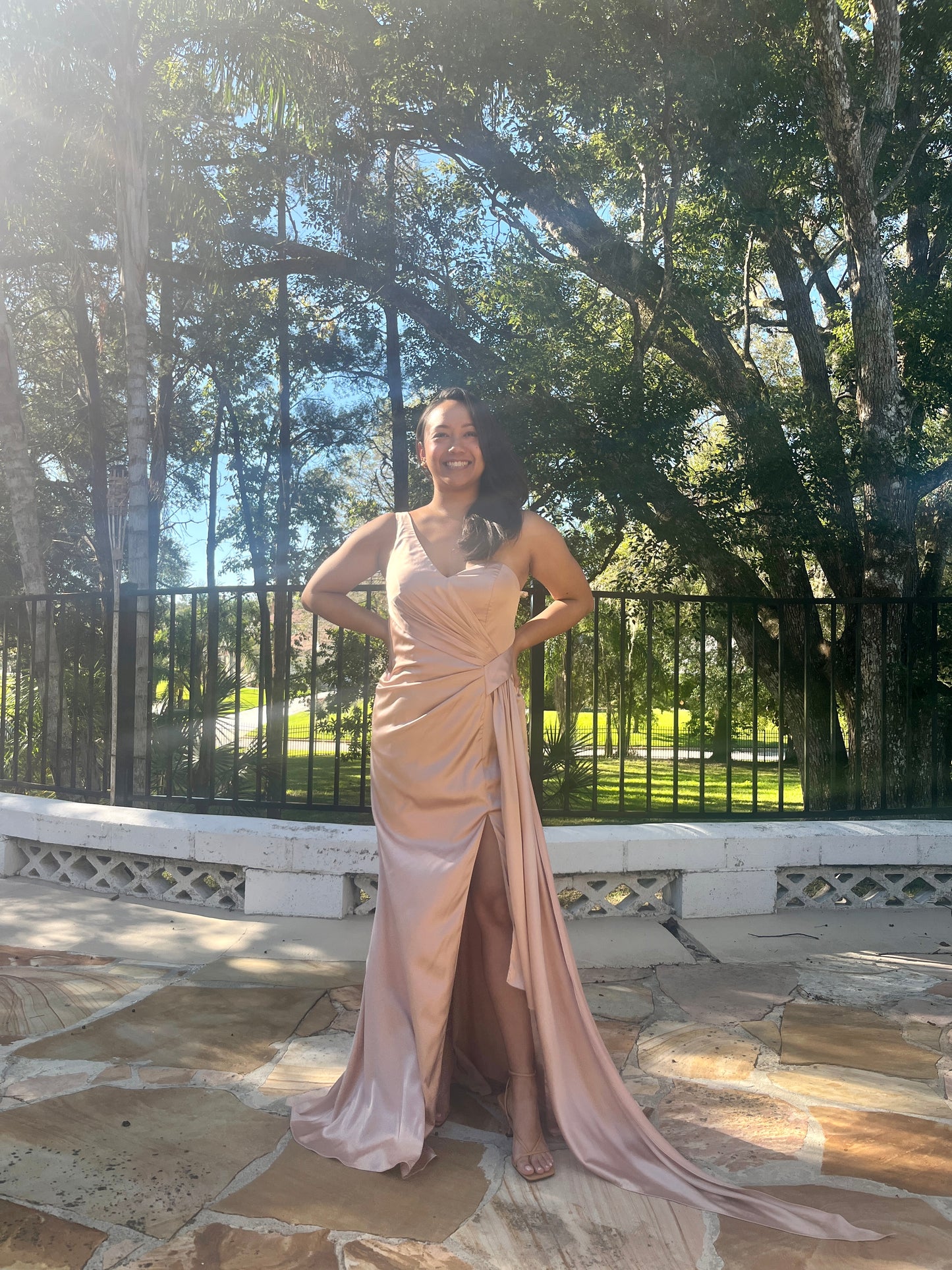 One Shoulder Column Dress