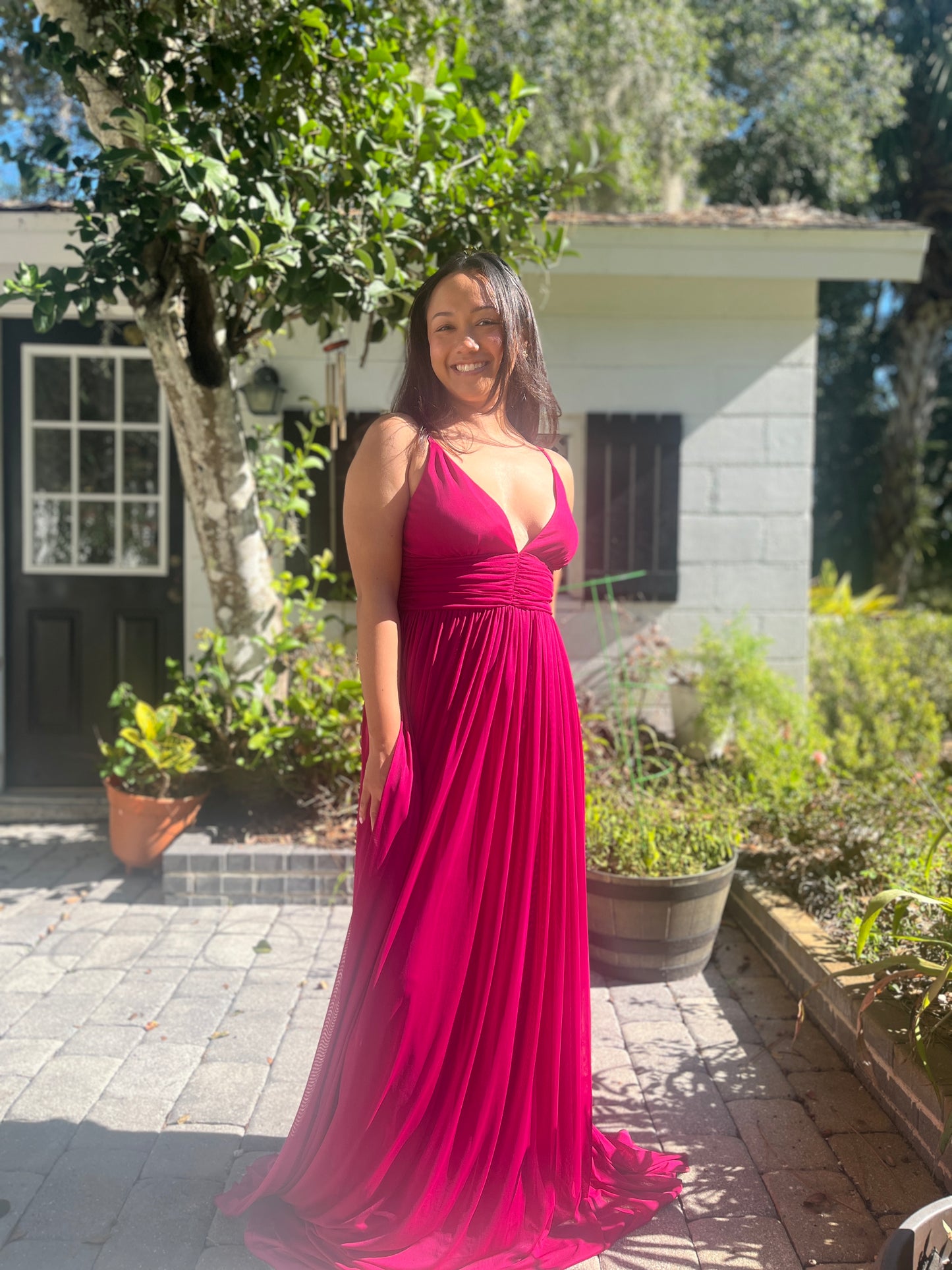 Flowy V-Neck Spaghetti Strap Dress