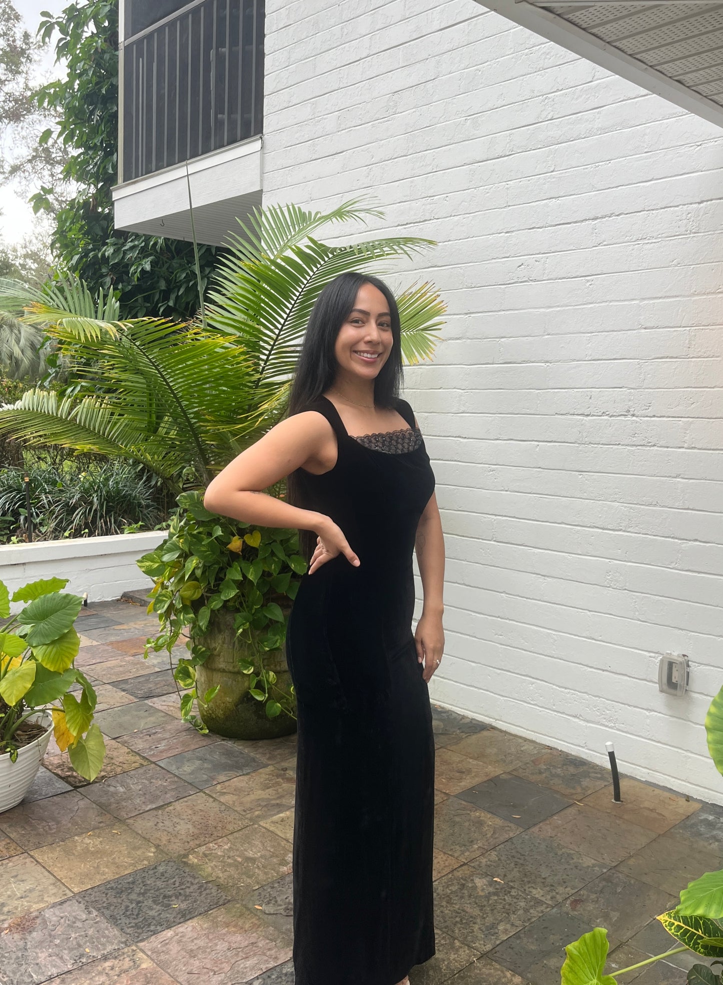 Embellished Velvet Dress