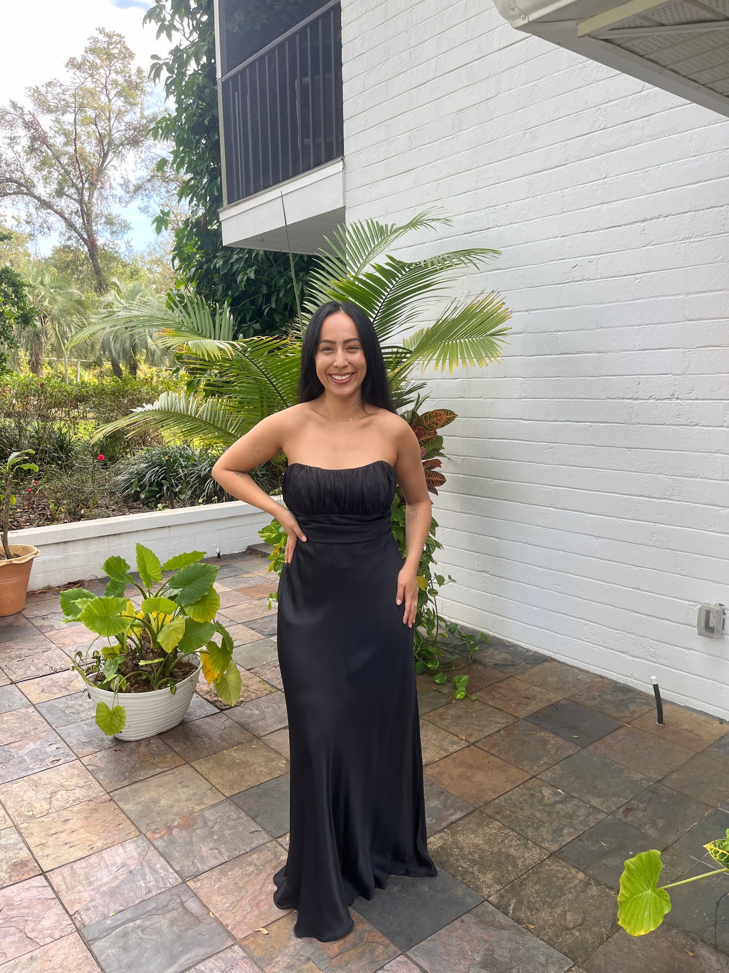 Strapless Satin Dress