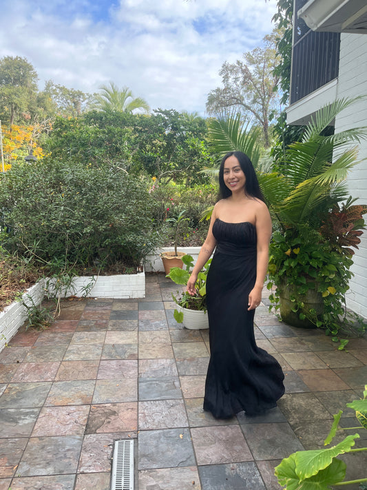Strapless Satin Dress