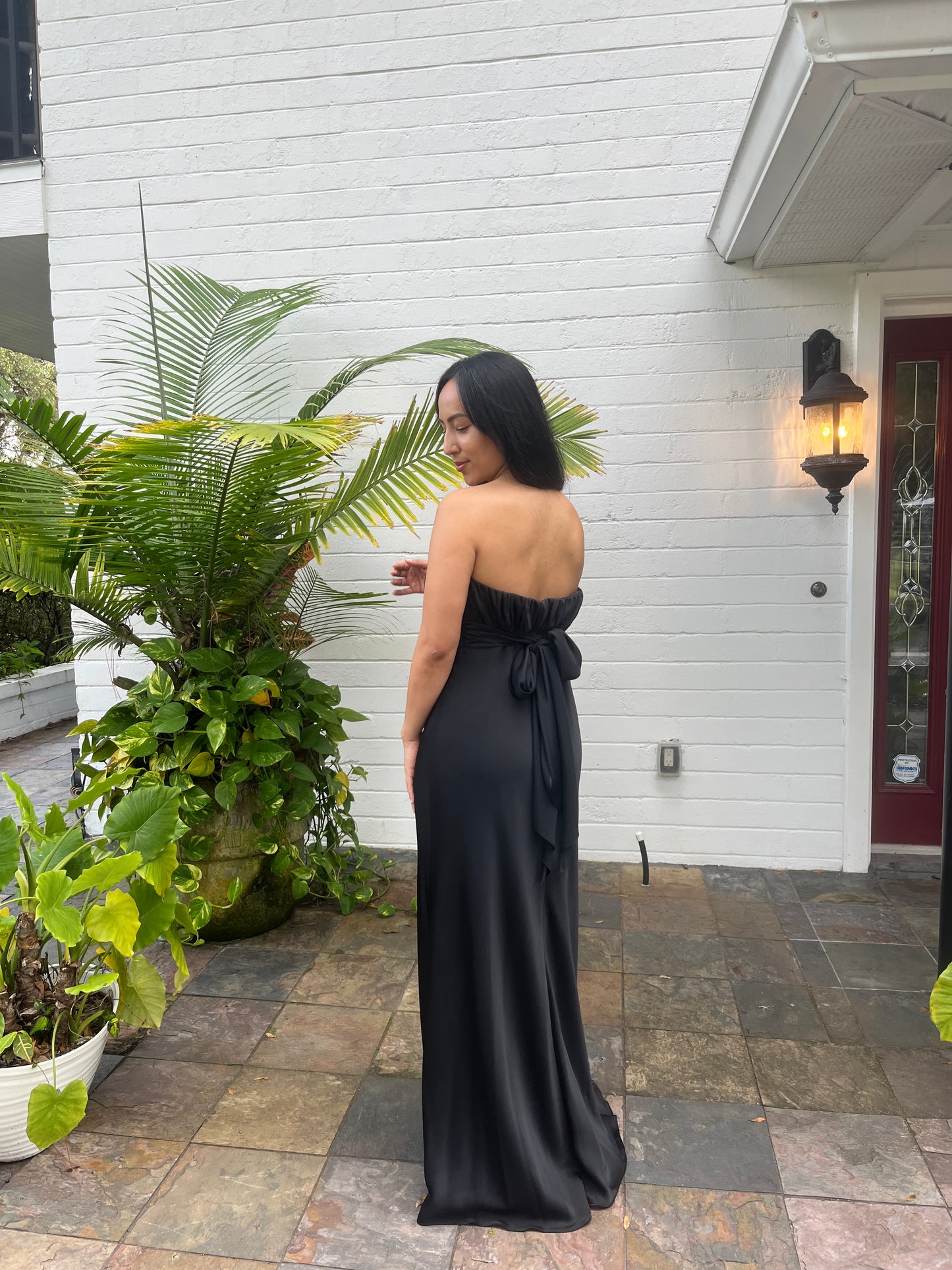 Strapless Satin Dress