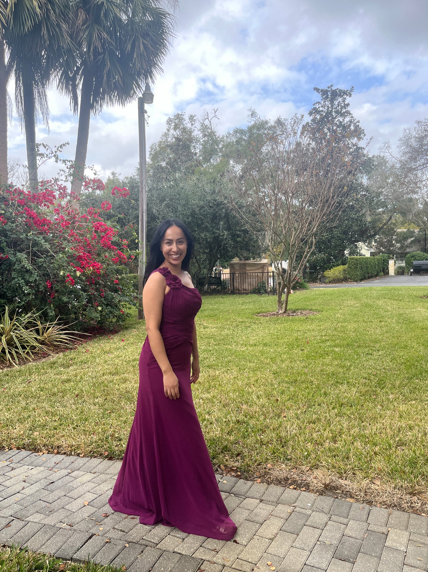 Pleated One Shoulder Dress