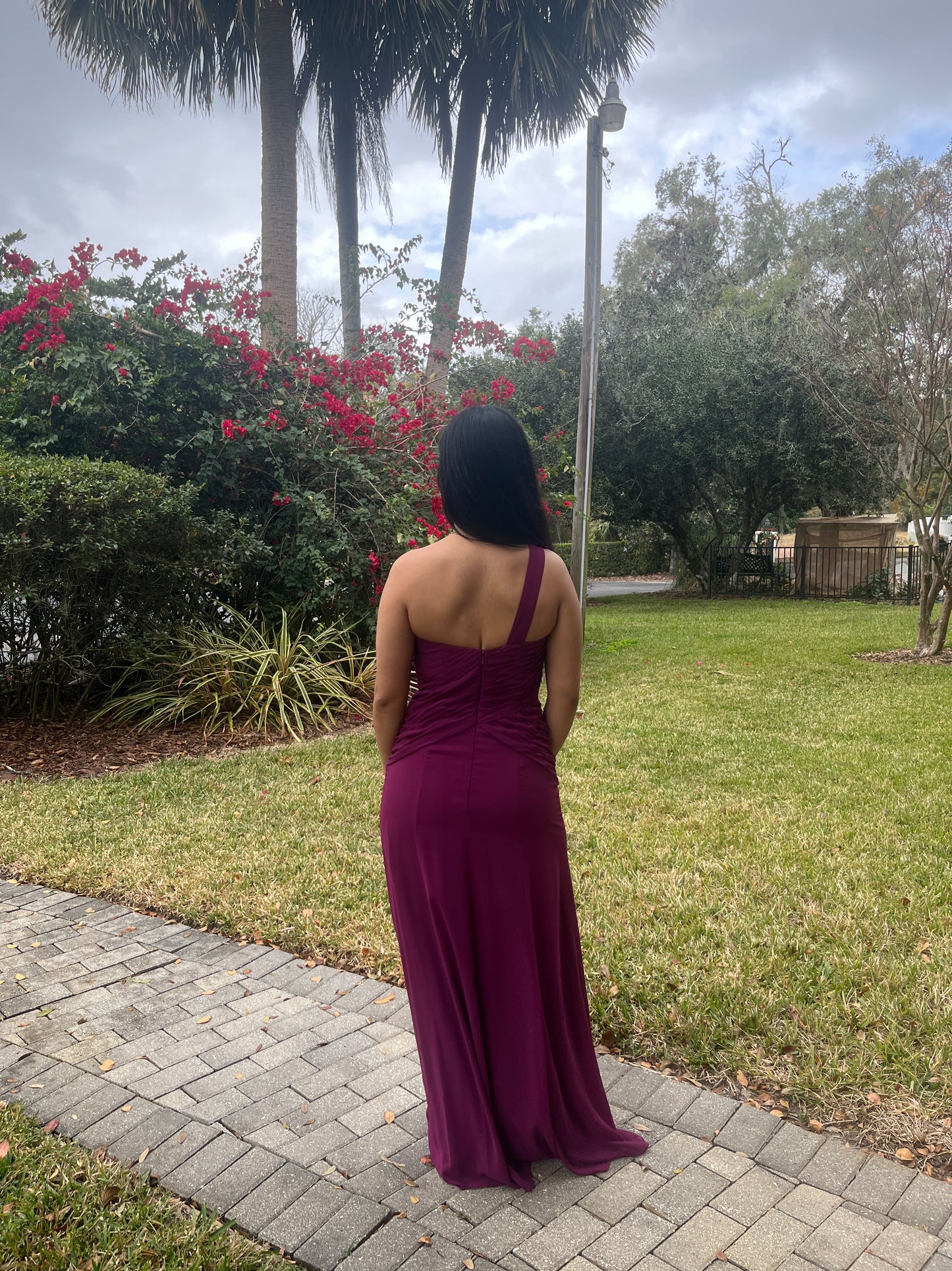 Pleated One Shoulder Dress